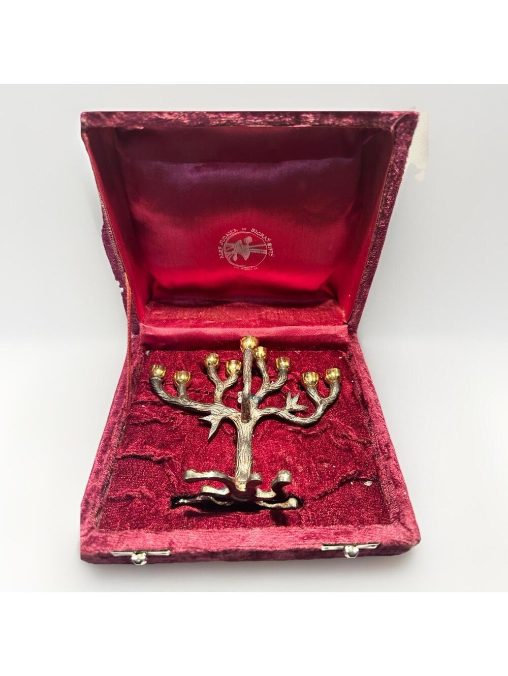 Vintage Alef Judaica Gioras Gifts Branch Tree Menorah Hanukkah Chanukah with Box